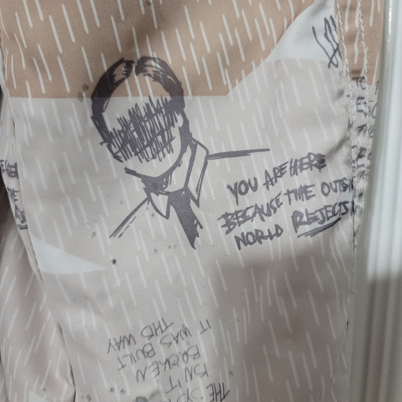 Punk Royal Bomber Jacket Destroy Creatures of Chaos Size Medium Beige Gray - Picture 5 of 15